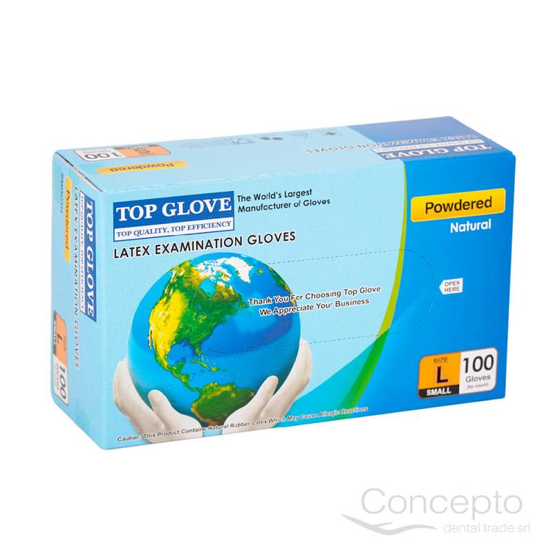 Guantes Top Glove Látex Large X100