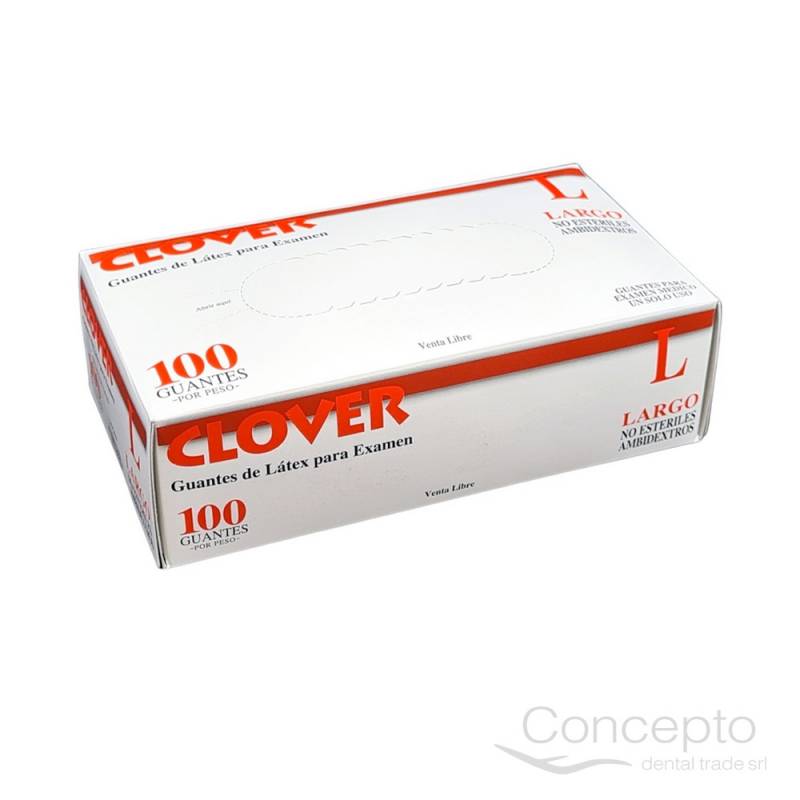 Guantes Latex Clover L X 100 Und.
