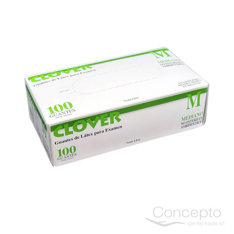 Guantes Latex Clover M X 100 Und.