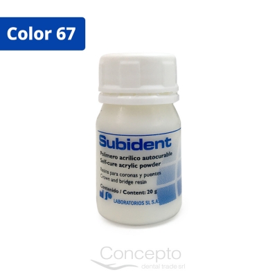 Subident Polvo Acrílico Autocurable Color 67 X20 G
