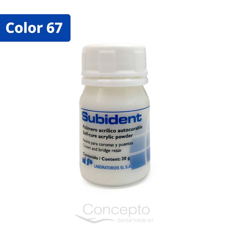 Subident Polvo Acrílico Autocurable Color 67 X20 G