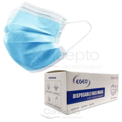 Barbijos Egeo Celeste Triple Capa X 50 Un.