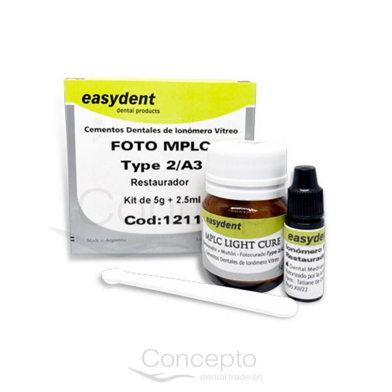 Ionómero Easydent Fotocurado Mplc  A3 Avio (5Gr.+2.5Ml)
