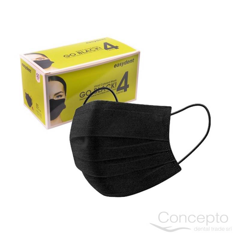 Barbijos Negros 4 Capas