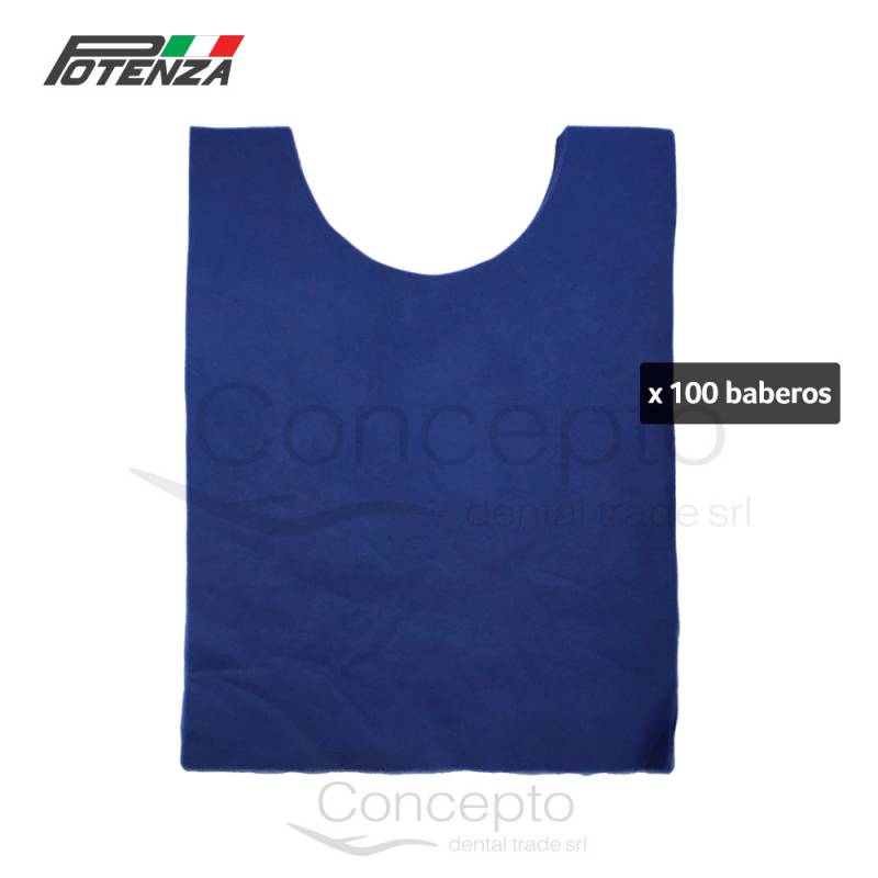 Baberos Spoon Azul 30X40 Cm X100 Un. Potenza (Anmat)