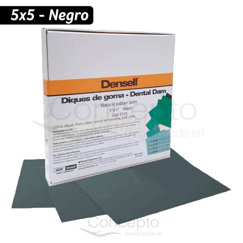 Goma Dique Densell 5X5 Negra X 52 Un.