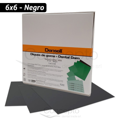 Goma Dique Densell 6X6 Black X 36Un.
