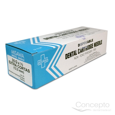 Aguja Misawa Extra Corta 30G X 1/2 X 100 Un.