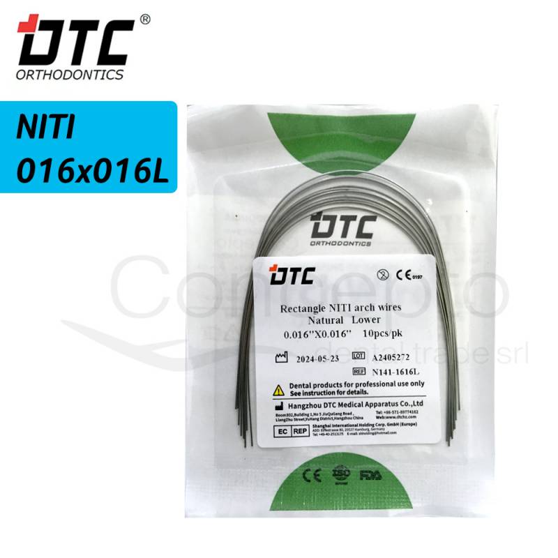 Arco Niti Cuadrado Dtc 16X16 Inferior X 10 Un.