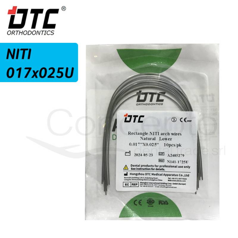 Arco Niti Cuadrado Dtc 17X25 Superior X 10 Un.