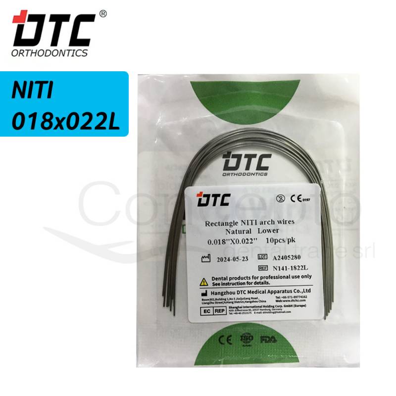 Arco Niti Cuadrado Dtc 18X22 Inferior X 10 Un.