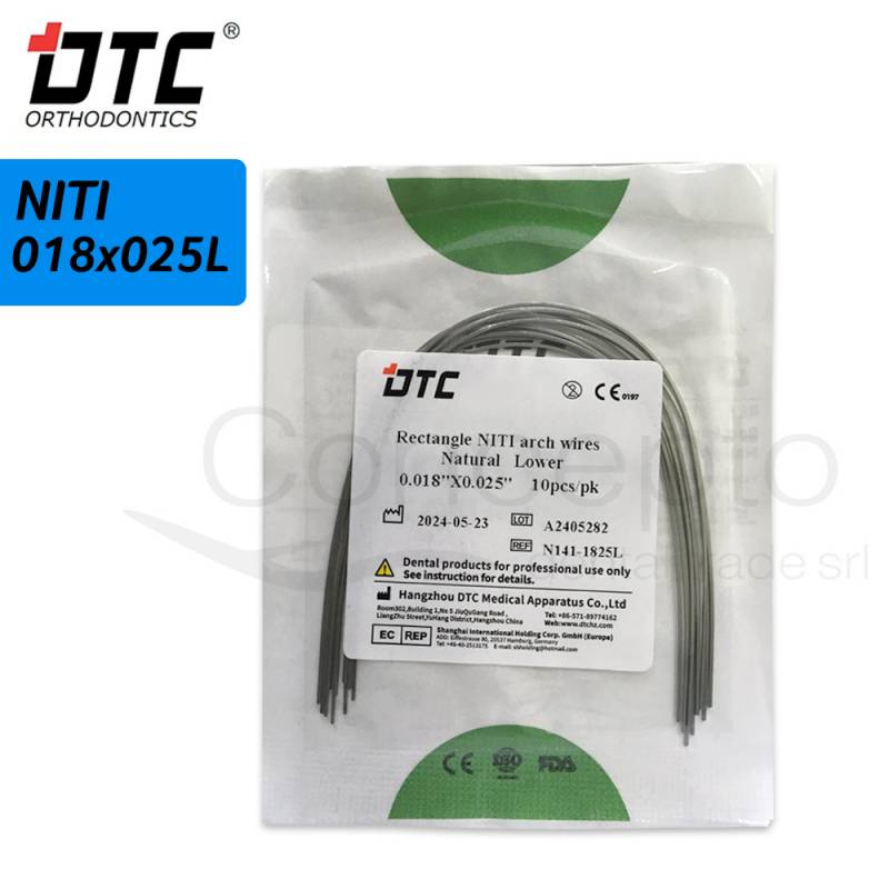 Arco Niti Cuadrado Dtc 18X25 Inferior X 10 Un.