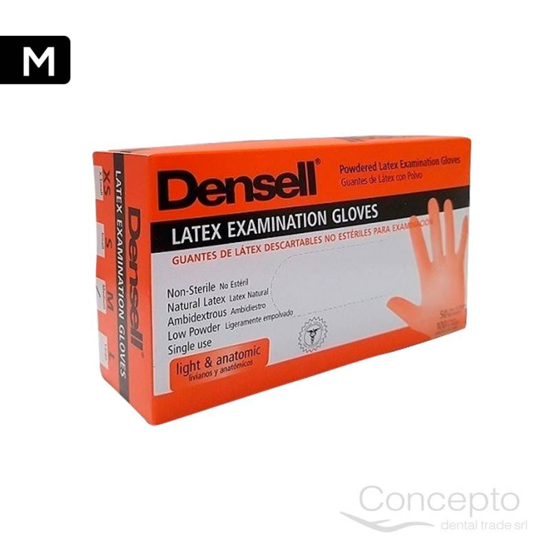 Guantes Descartables De Látex Densell M X100 Und.