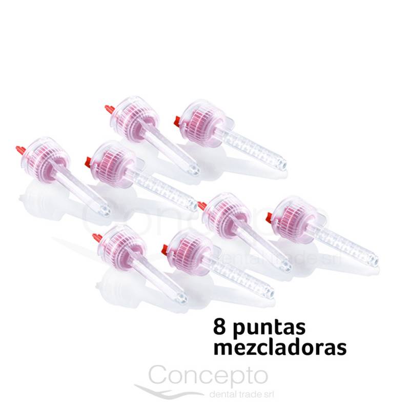 Puntas Mezcladora P/Panasil Light 4.0Mm Rojas X 8 Un.