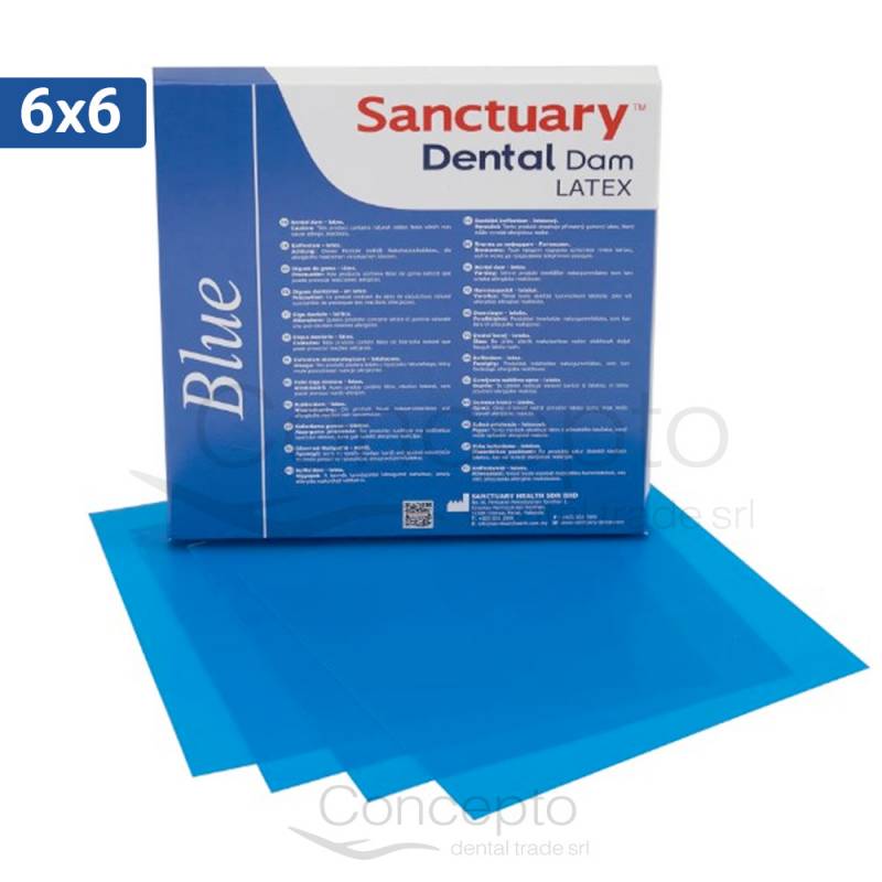 Goma Dique Sanctuary Azul 6X6 X 36 Unidades