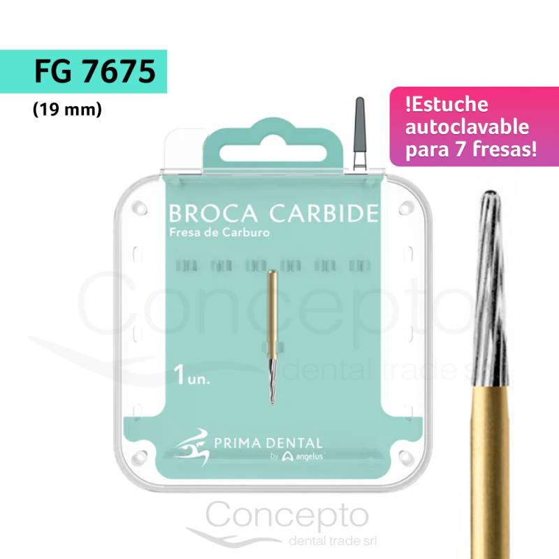 Fresa 12 Filos Fg 7675 Estuche Autoclavable Angelus