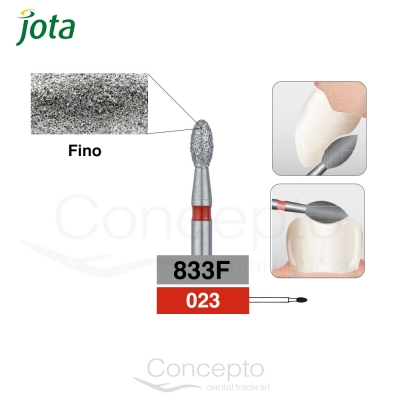 Piedra Diamante Jota Flama Punta Redonda Grano Rojo 833F-023