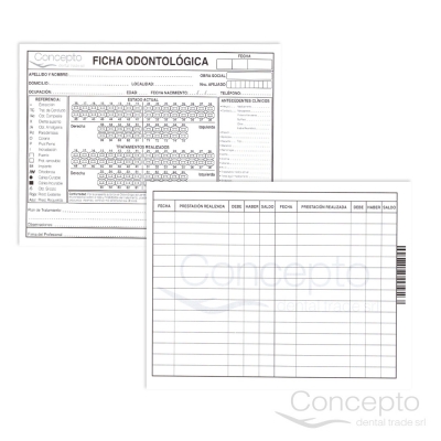 Fichas Dentales Horizontales Concepto X50 Und.