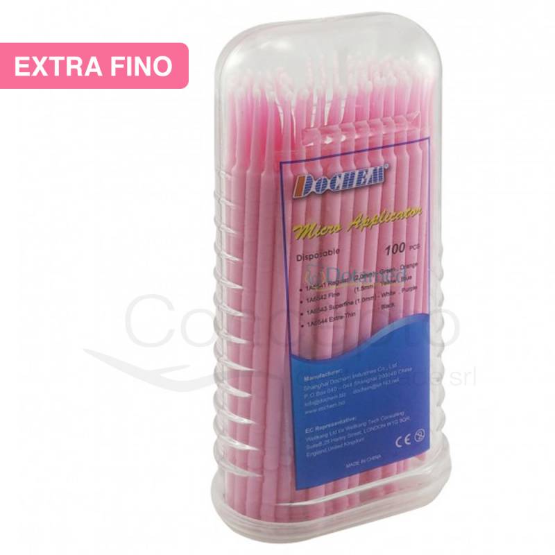 Microaplicadores Dochem Xf (Extra Fino) Rosa X 100 Un.