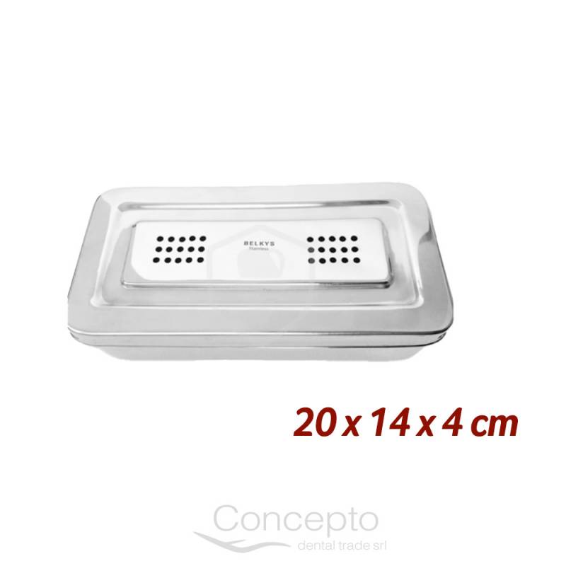 Caja 20X10X4 Perforada Belkys Autoclavable