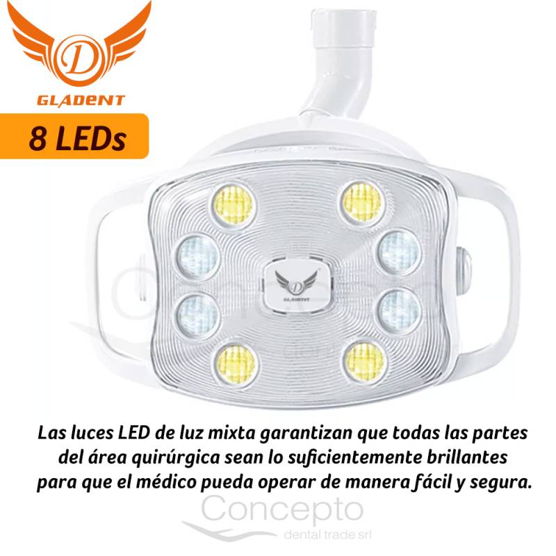 Foco Completo 8 Led (4 Blancos + 4 Ambar) Gladent