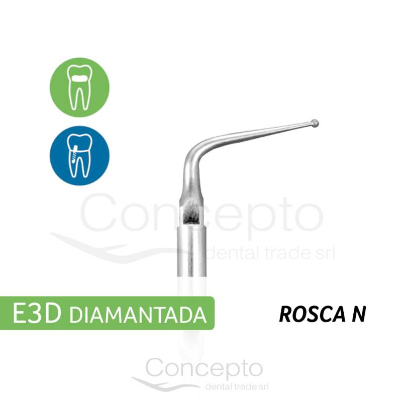 Inserto Edodoncia E3D Rosca N Diamantada Esferica Helse
