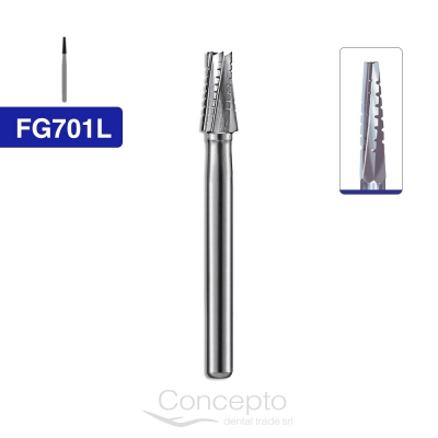 Fresa Troncocónica Dentada Larga Fg701L Jet Kerr