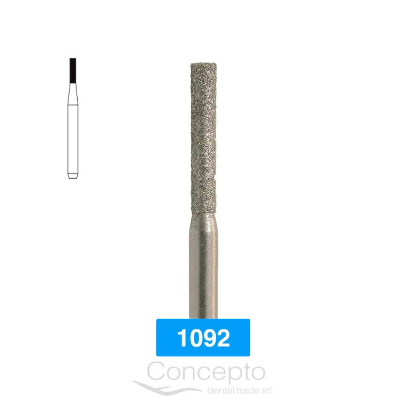 Piedra Diamante Cilíndrica Extremo Plano Microdont 1092