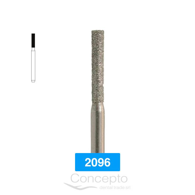 Piedra Diamante Cilíndrica Extremo Plano Microdont 2096