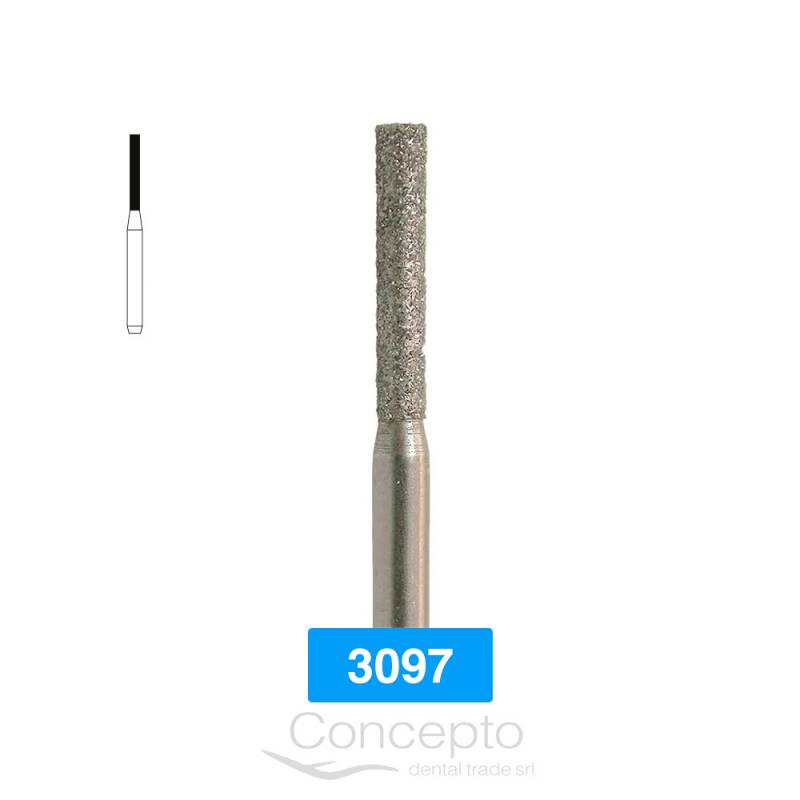 Piedra Diamante Cilíndrica Extremo Plano Microdont 3097