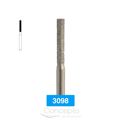 Piedra Diamante Cilíndrica Extremo Plano Microdont 3098