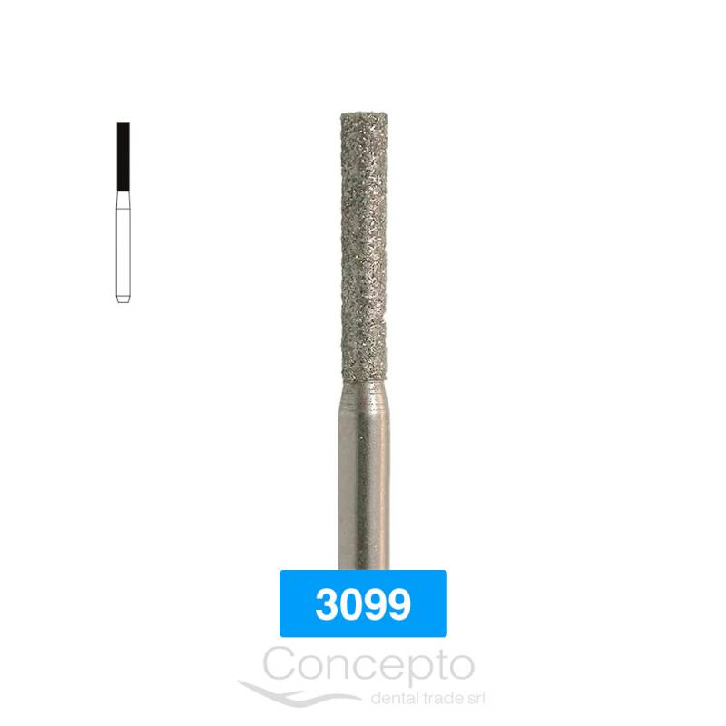 Piedra Diamante Cilíndrica Extremo Plano Microdont 3099