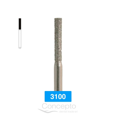 Piedra Diamante Cilíndrica Extremo Plano Microdont 3100