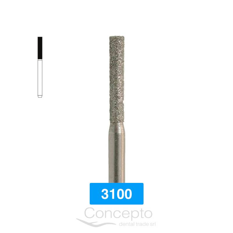 Piedra Diamante Cilíndrica Extremo Plano Microdont 3100