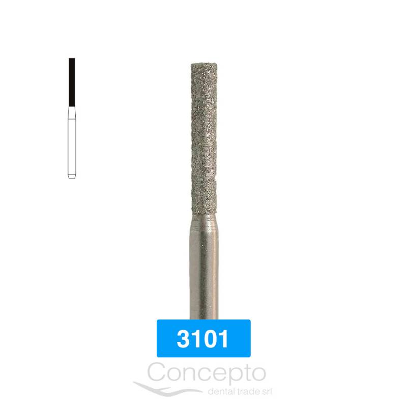 Piedra Diamante Cilíndrica Extremo Plano Microdont 3101