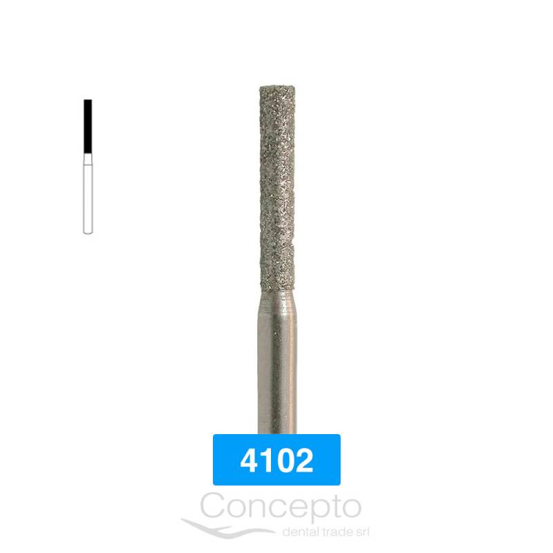 Piedra Diamante Cilíndrica Extremo Plano Microdont 4102