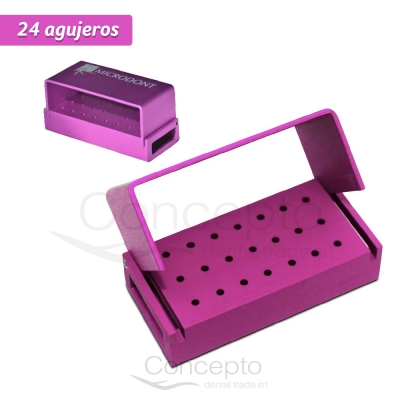 Fresero Metalico Rosa P/24 Fresas Fg Microdont