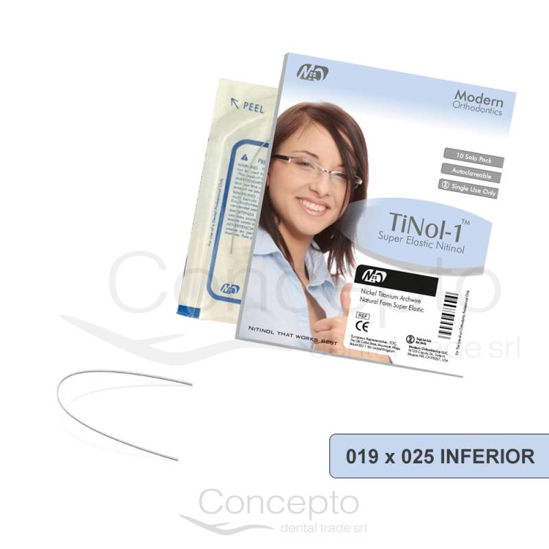 Arco Niti Cuadrado Moderm 19X25 Inferior X Un.