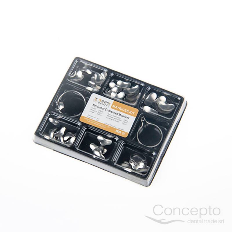 Matrices Rogin Seccionales Contorneadas Kit 100M + 2 Anillos