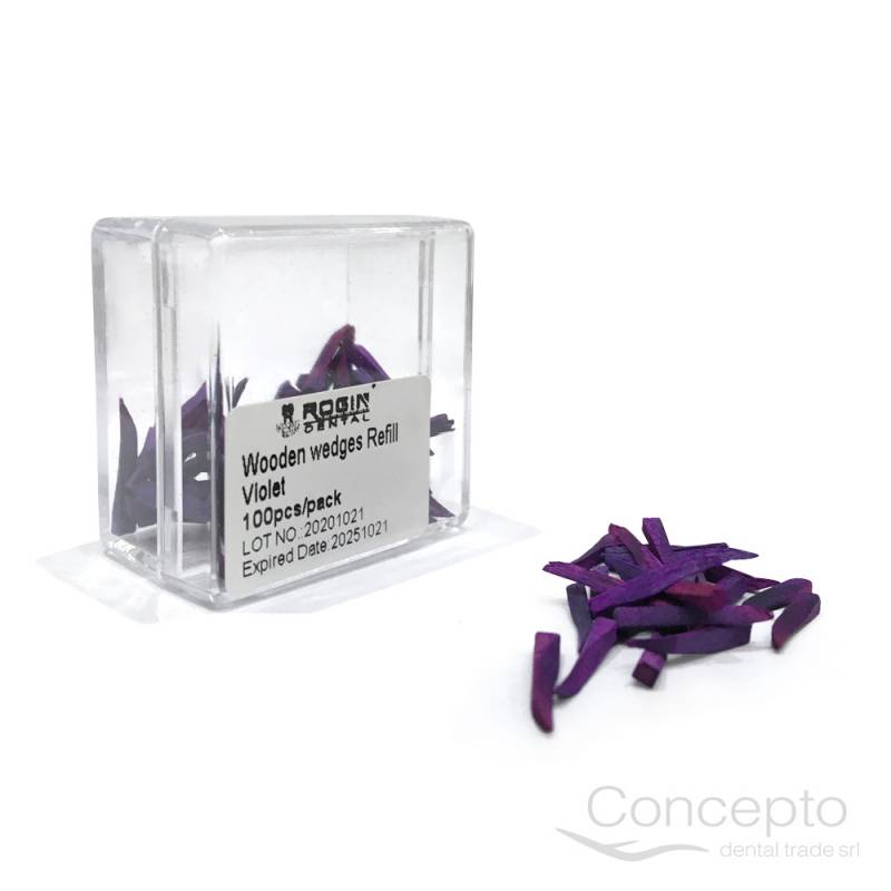 Cuñas De Madera Rogin X 100 Violeta Gruesa Larga
