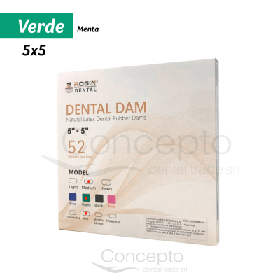 Goma Dique Medium 5X5 Green X 52 Trozos Rogin
