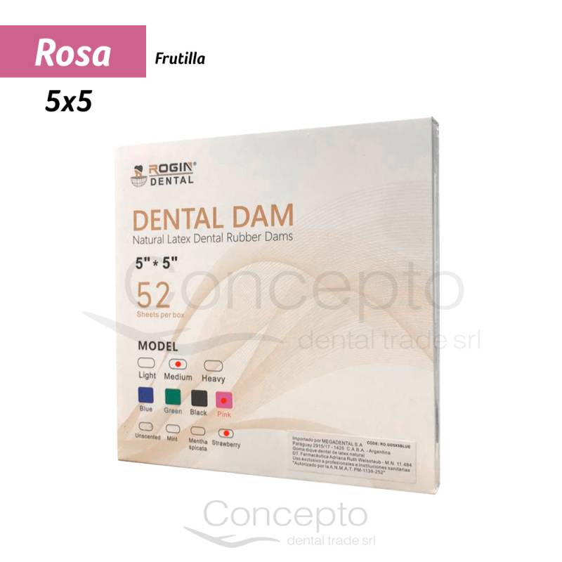 Goma Dique Medium 5X5 Pink X 52 Trozos Rogin