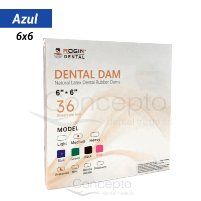 Goma Dique 6X6 Medium Blue X 36 Trozos Rogin