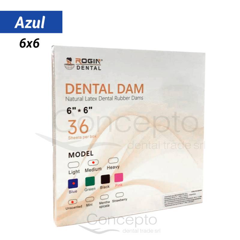 Goma Dique 6X6 Medium Blue X 36 Trozos Rogin