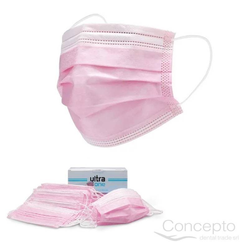 Barbijos Ultra One Triple Capa Rosa X 50 Un.