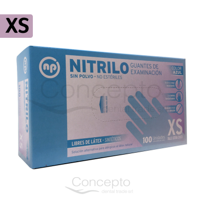 Guantes Nitrilo Np-Blue Extra Small X100