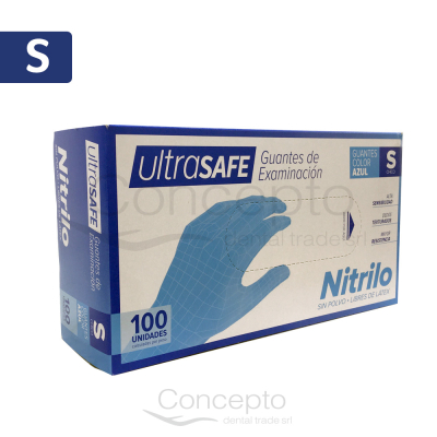 Guantes Nitrilo Ultrasafe-Blue Small X100