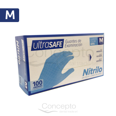 Guantes Nitrilo Ultrasafe-Blue Medium X100