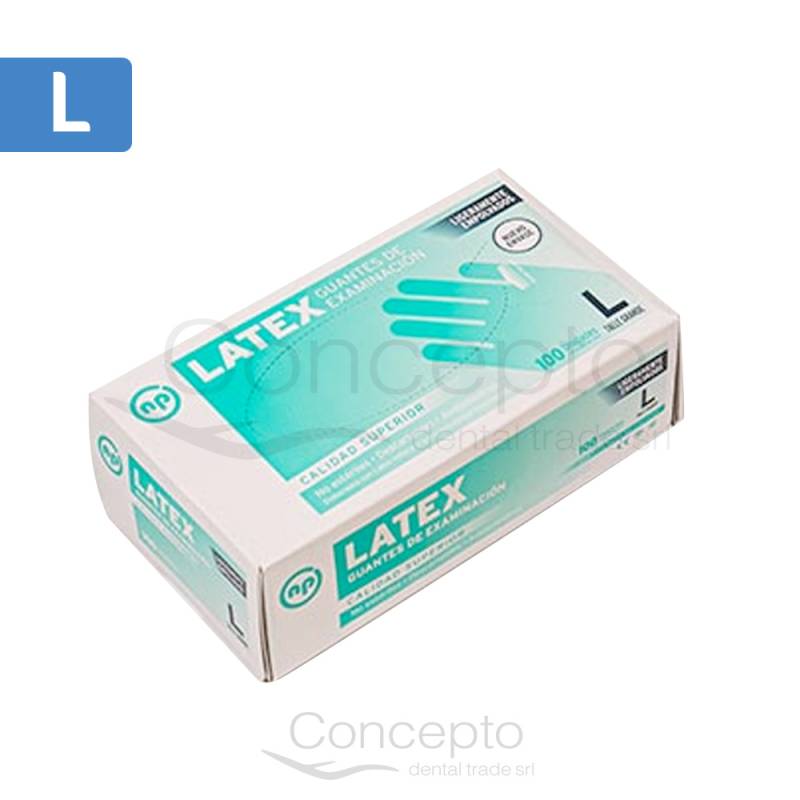 Guantes Latex Np Large X 100 Un Para Examinacion